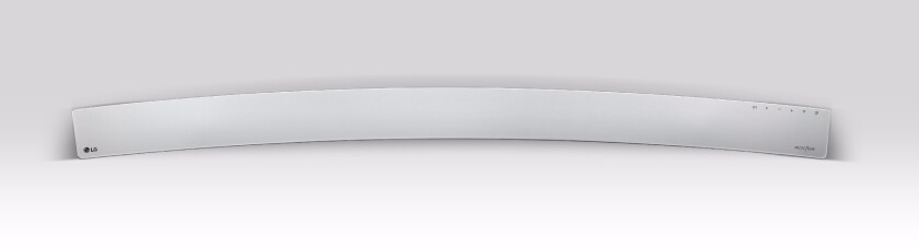 LG claims that the curve in the new 360 W, 4.1 channel system is for more than just looks, but actually helps improve the listening experience