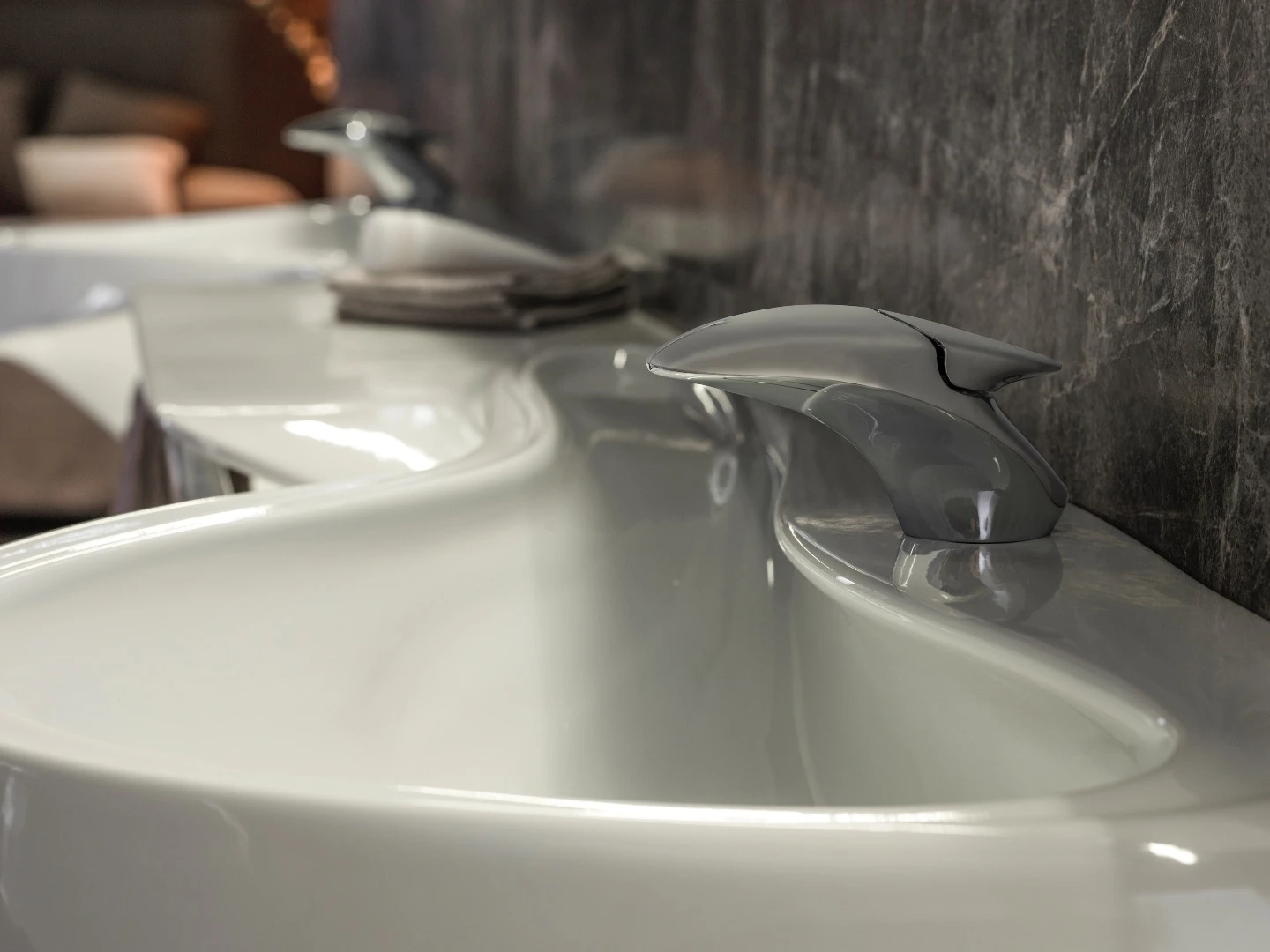 The sink and faucet