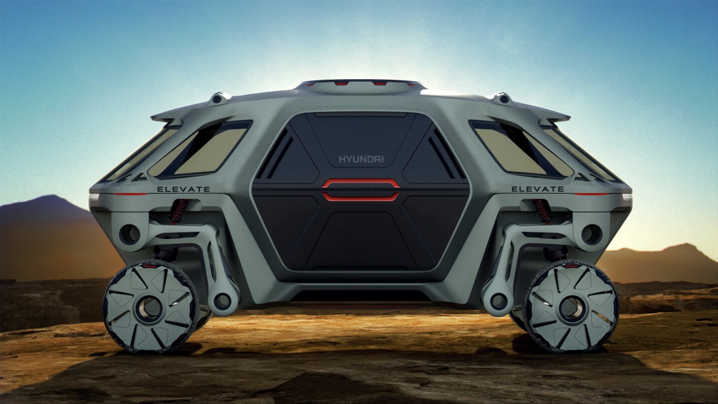 When the Elevate's legs compact down, it drives like a regular car at highway speeds, relying on a passive suspension system to eat up bumps
