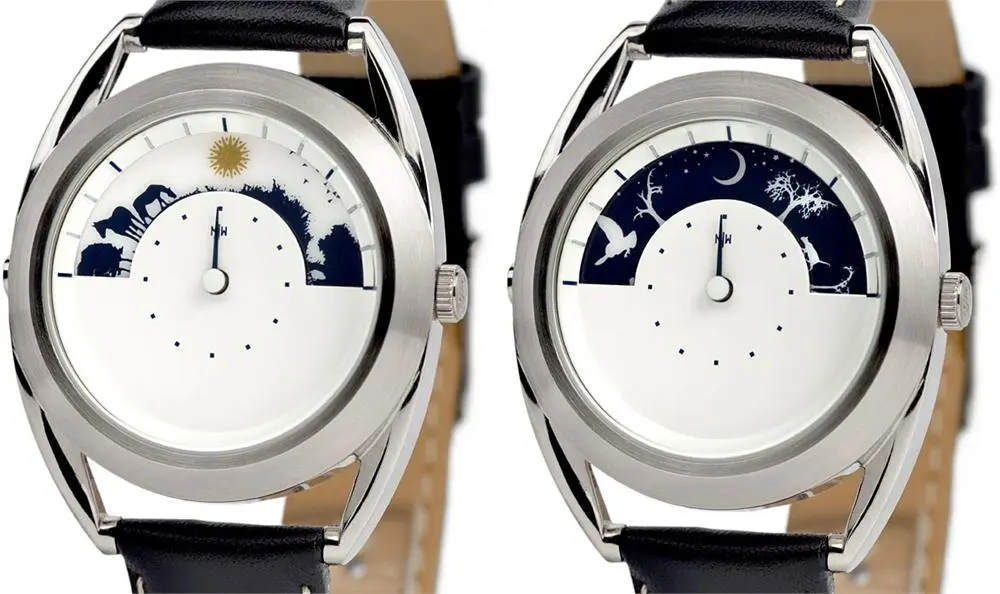 The Sun and Moon Watch replaces numbers with visual representations of day and night
