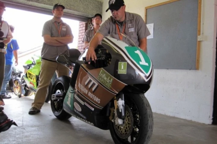 The Mission One electric superbike at the Isle of Man TT 2009