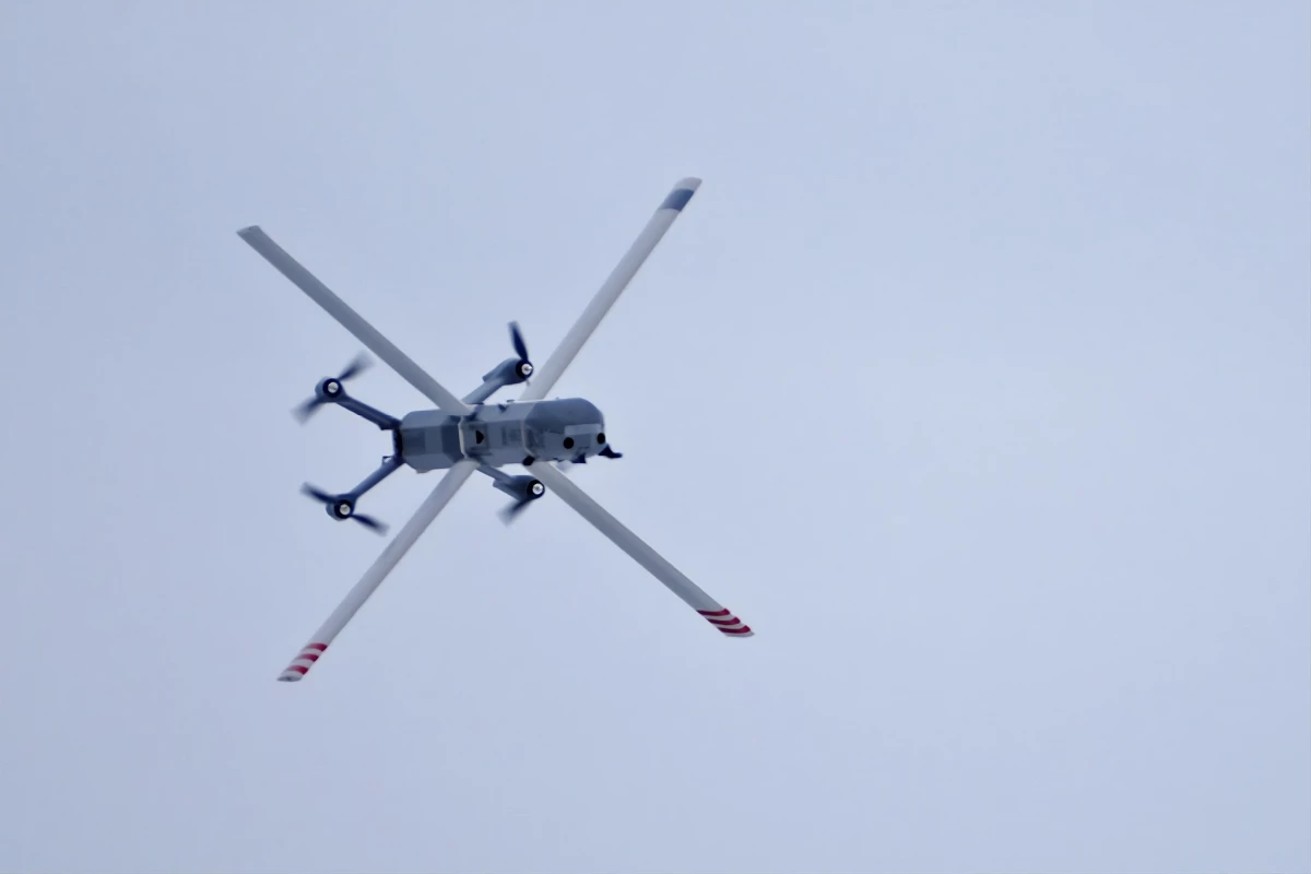 The Helsing HX-2 AI Strike Drone in flight
