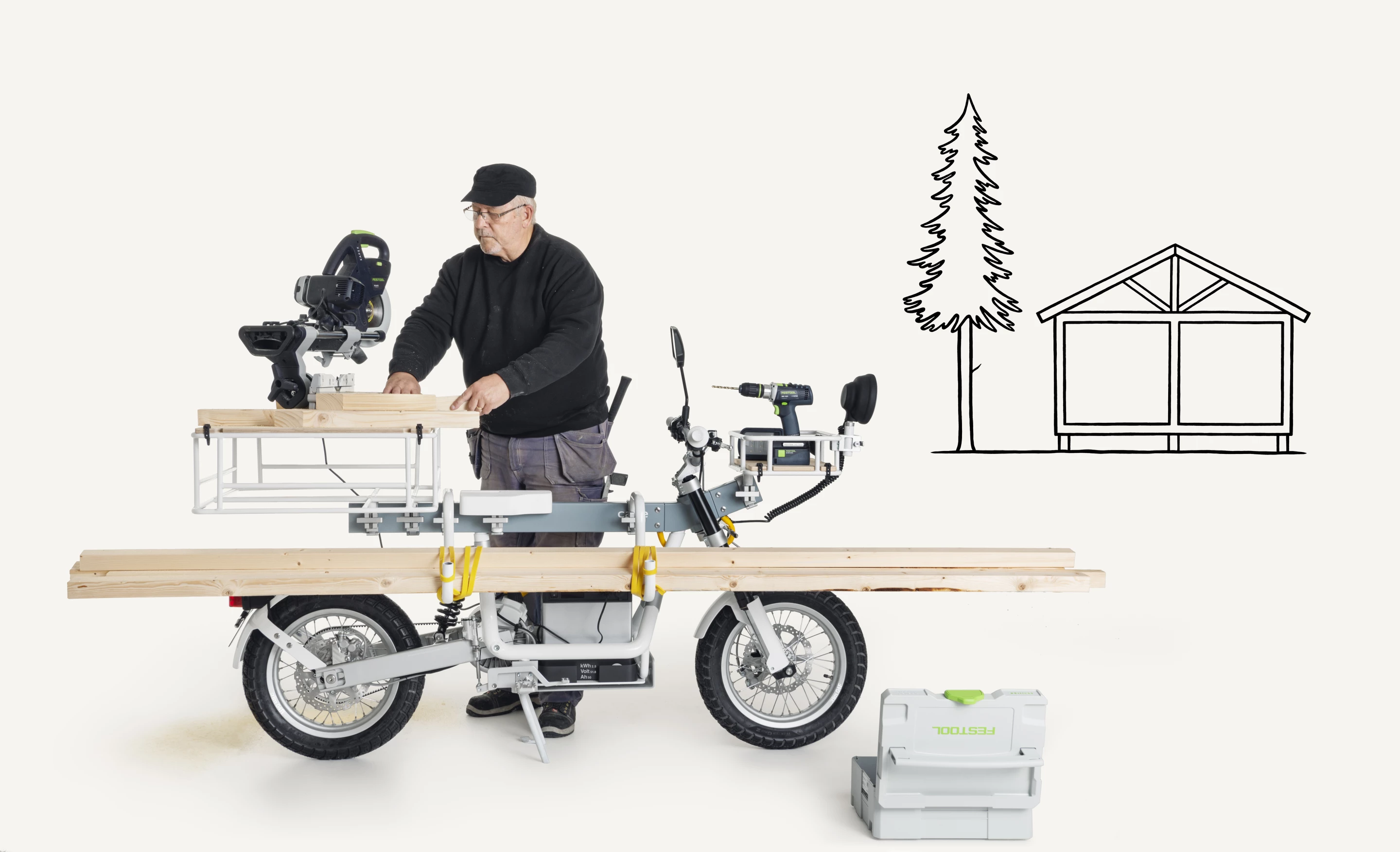 The Ösa utility e-bike has been designed as a workbench on wheels