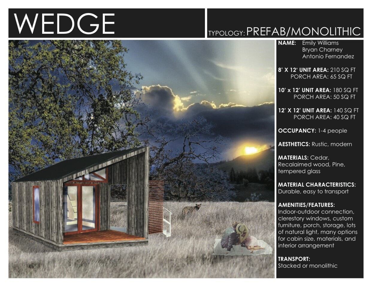 An overview of the Wedge cabin