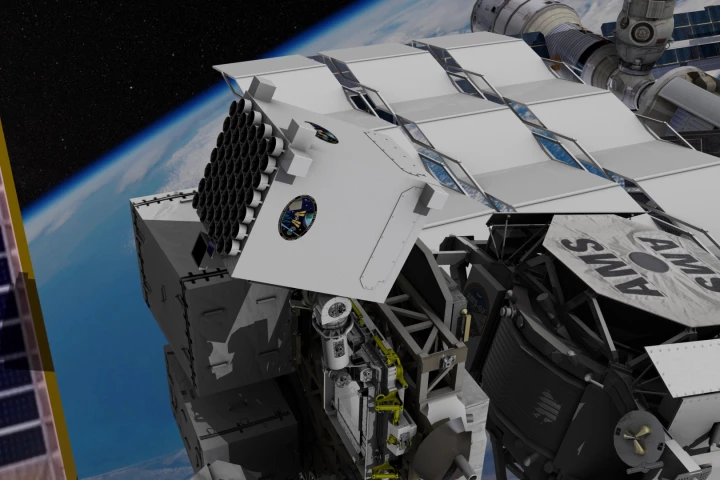 This illustration shows NICER at work from its perch on the outside of the International Space Station