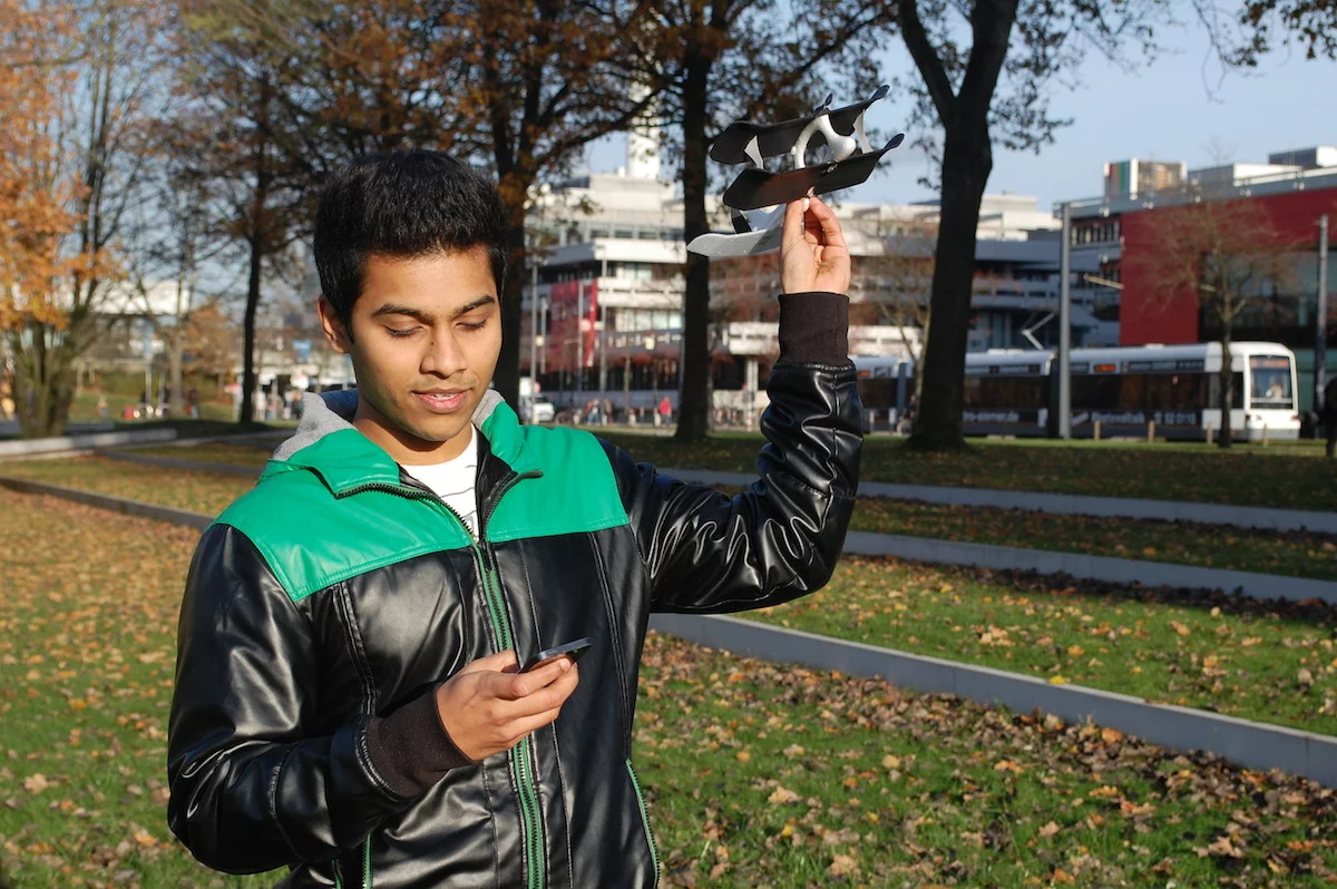 The SmartPlane can be flown indoors or outdoors
