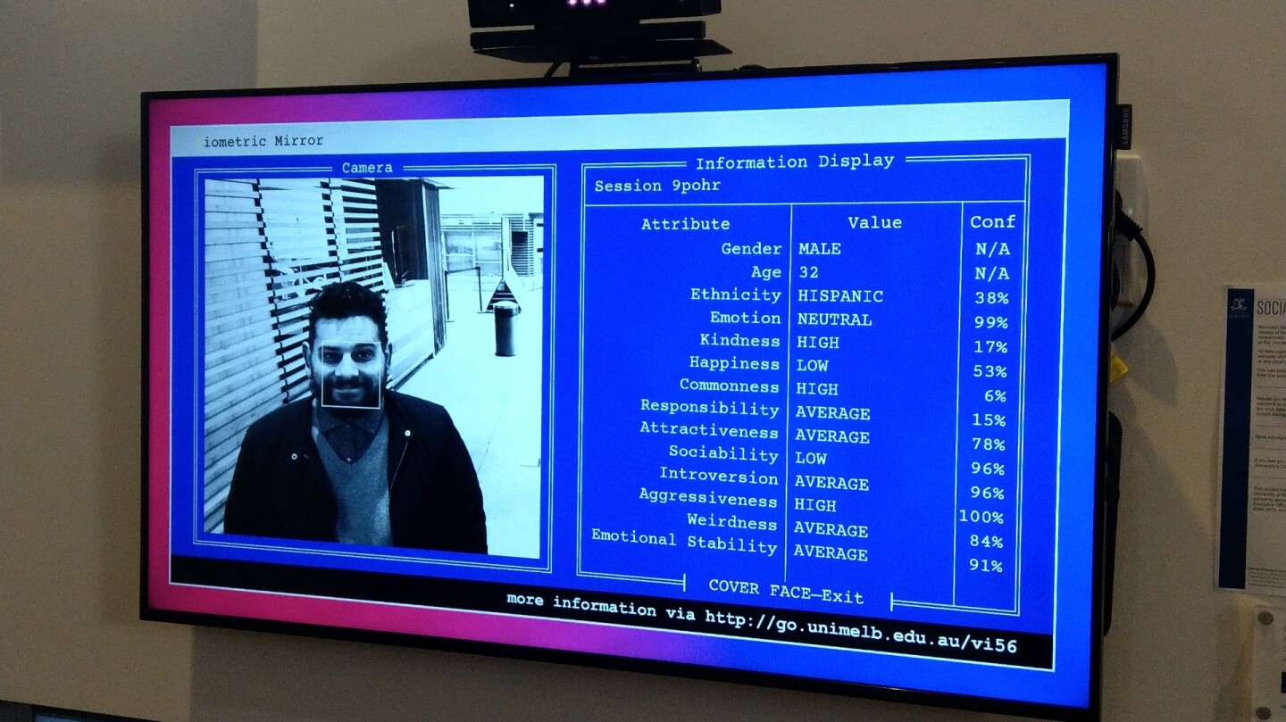 Biometric Mirror starkly demonstrates how facial recognition systems
