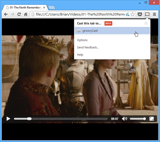 play local videos on chromecast extension
