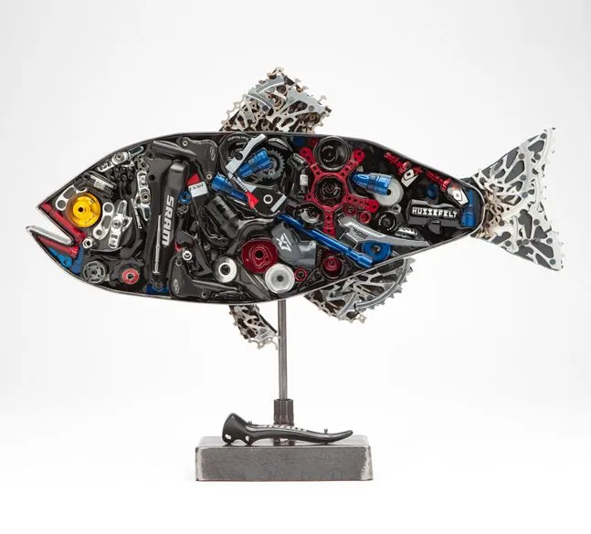 "SRAM NOT SWAM" by Kendall Polster is one of the works up for auction in the SRAM pART PROJECT