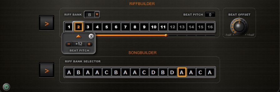 In the Riff Builder tool, players can create a custom backing track from the body of any song loaded into the system