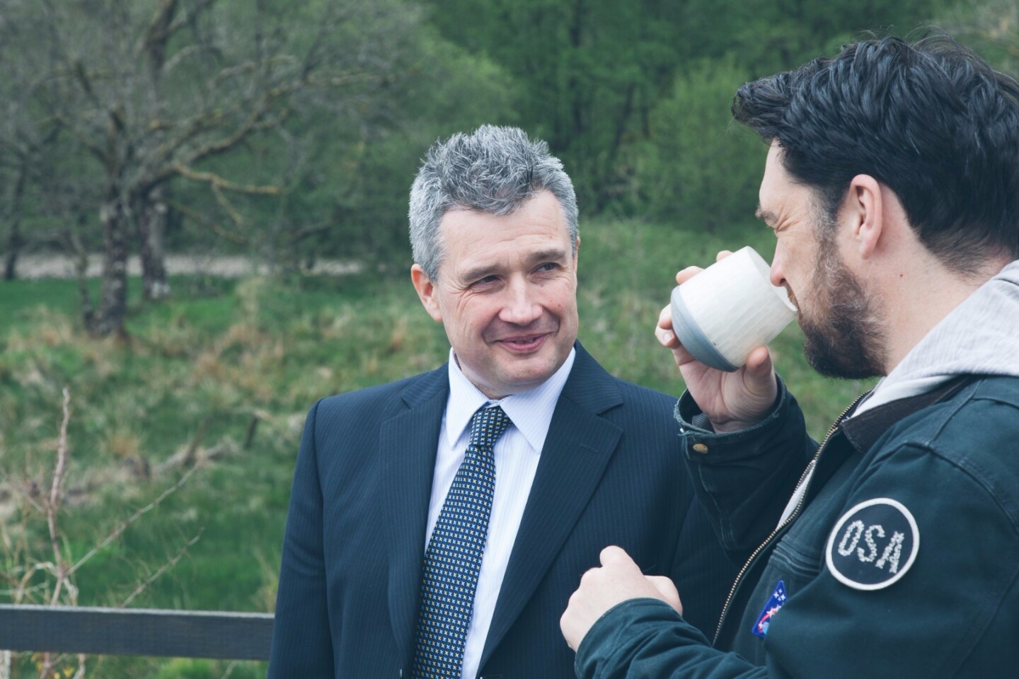 Ballantine's master blender Sandy Hyslop with designer James Parr