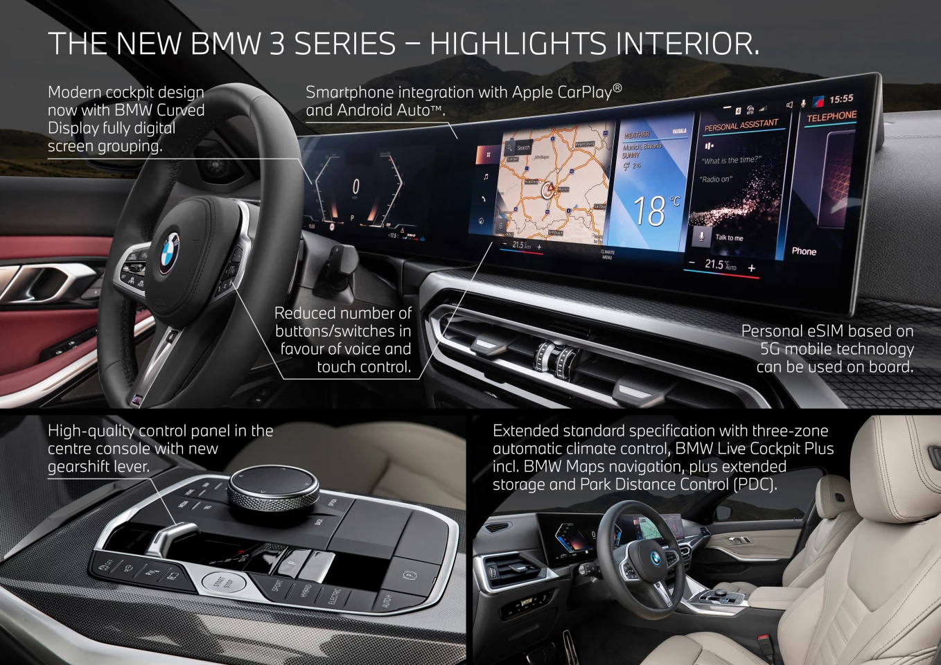 This infographic from BMW highlights major changes to the BMW 3 Series' interior