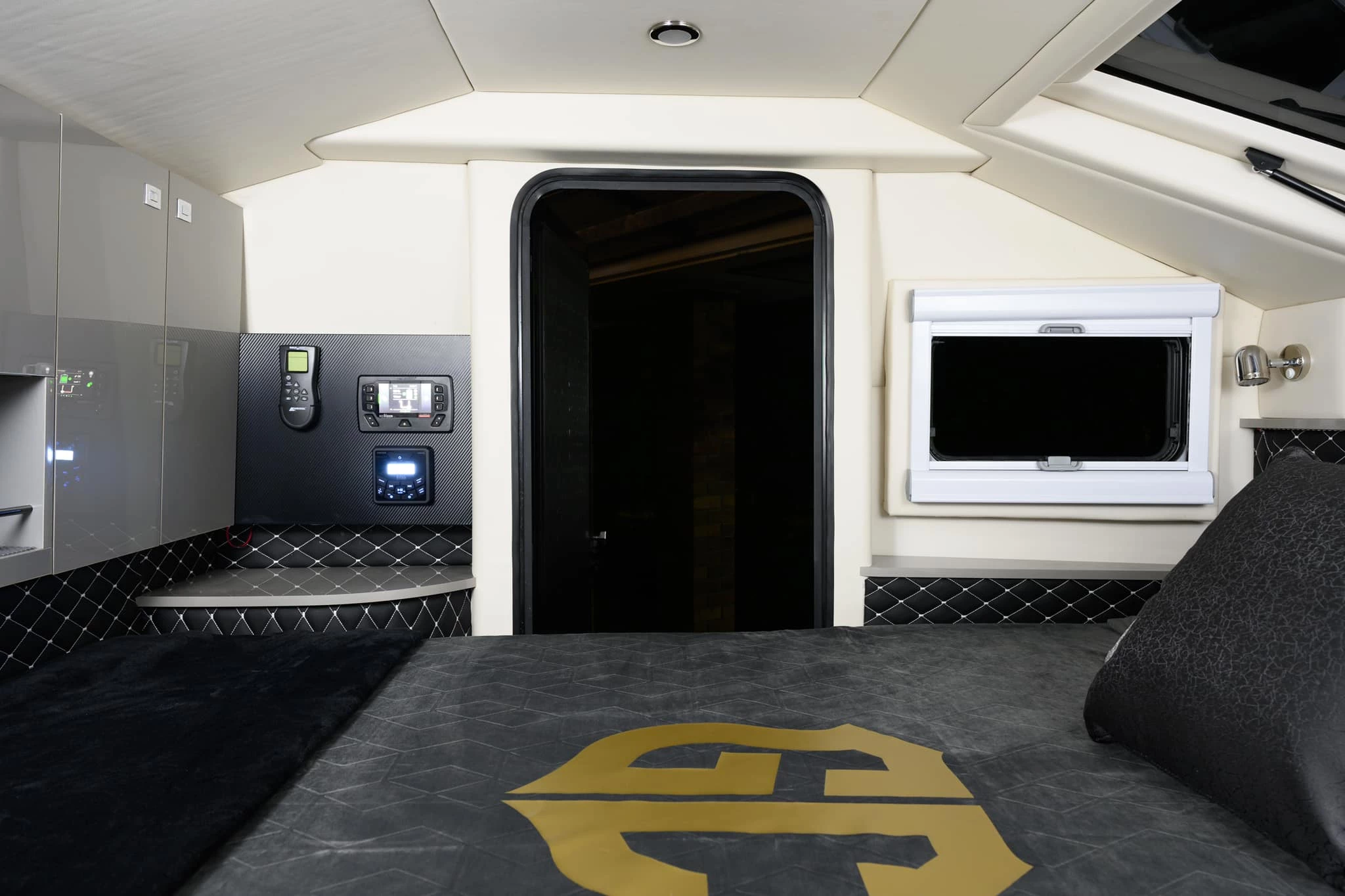 The interior also includes a command center in the corner