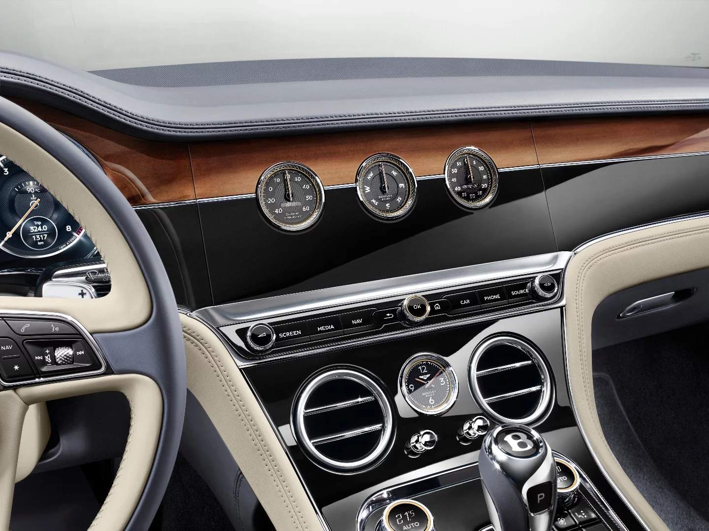 A third option for the folding central display in the Continental GT