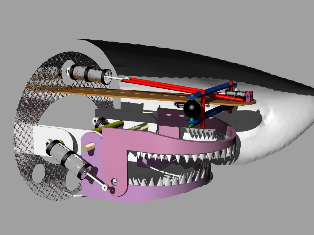 Design for the mechanical shark's head