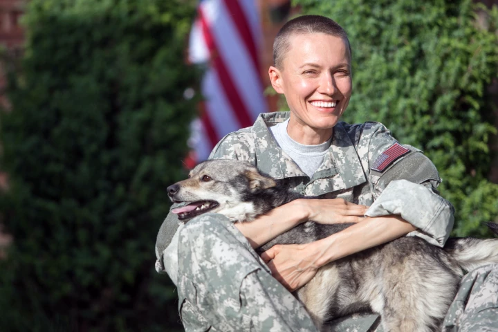 For female veterans with PTSD, volunteering to train a service dog can slow cellular aging and ease stress and anxiety