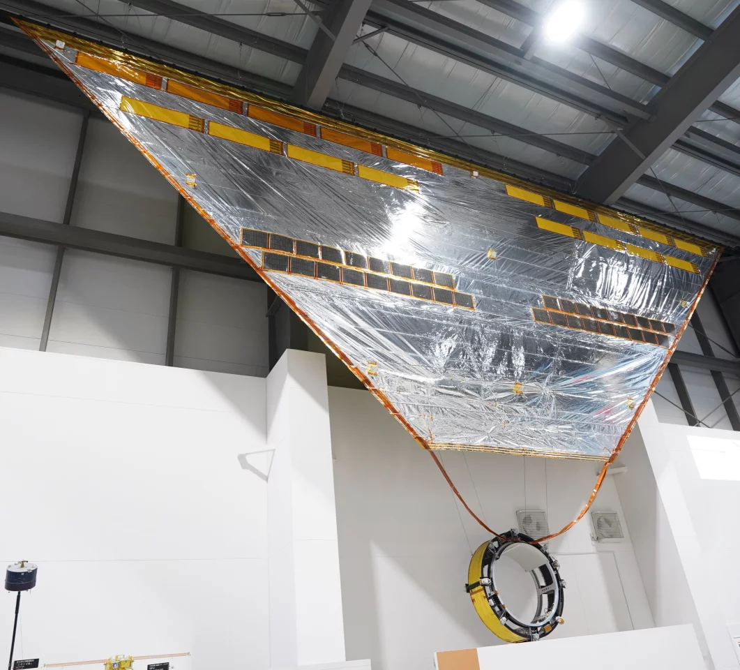 One of the solar sails of JAXA's earlier IKAROS spacecraft