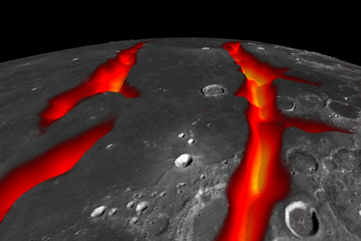 Artist's concept of the rifts that created the Ocean of Storms (image: NASA/Colorado School of Mines/MIT/JPL/GSFC)