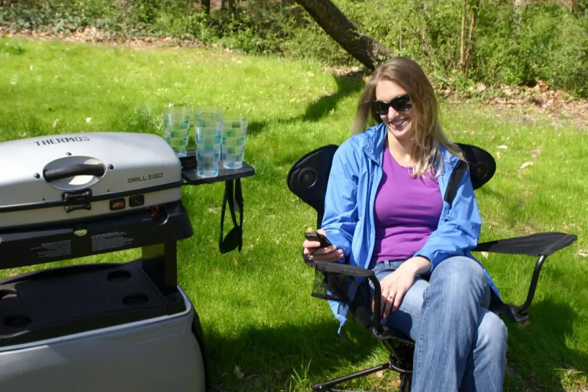 The Revolve chair adds a little movement and convenience to your campsite or tailgate