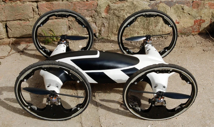 The rear wheel-drive vehicle has a tough polycarbonate body, and four wheels referred to as driving rings