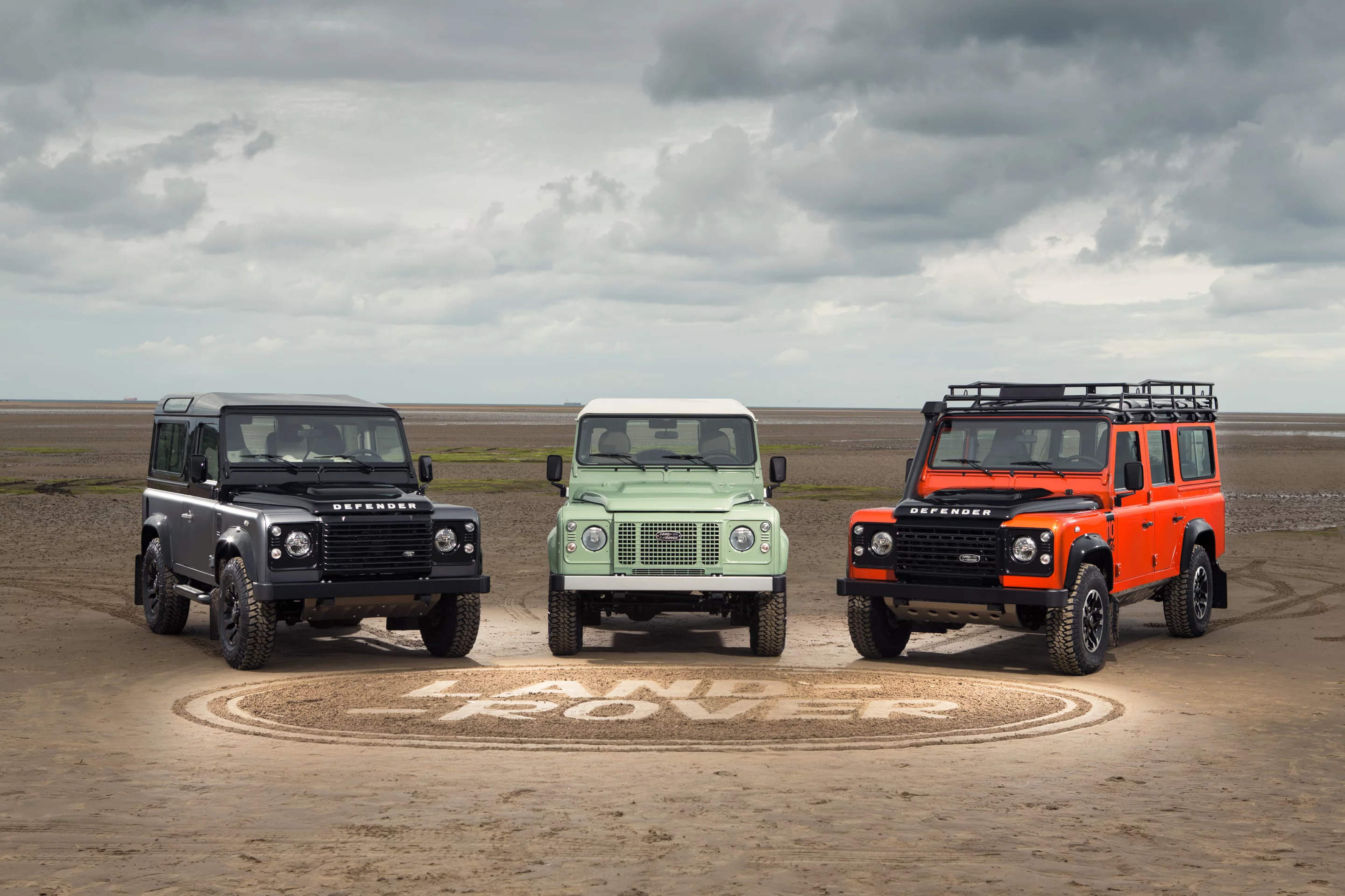 Left to right: Defender Autobiography, Heritage and Adventure editions