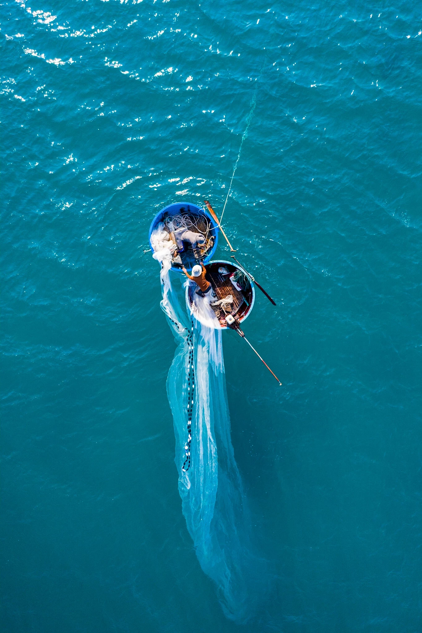 'Catching shrimps in the sea', Quang Ngai, Vietnam