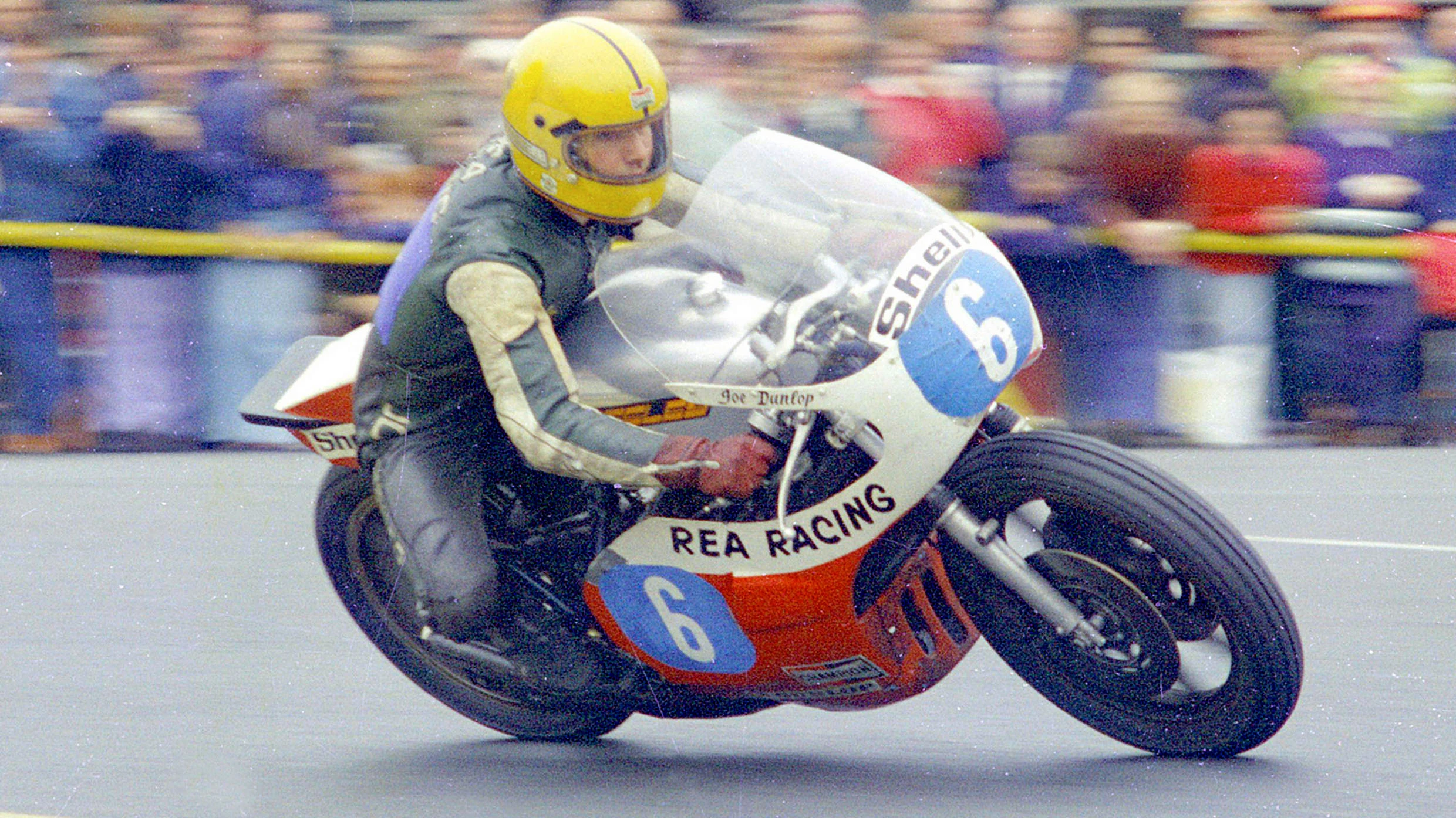 Joey Dunlop set the IOM lap record at 115.2 mph on the water-cooled two-stroke Yamaha TZ750 in 1980