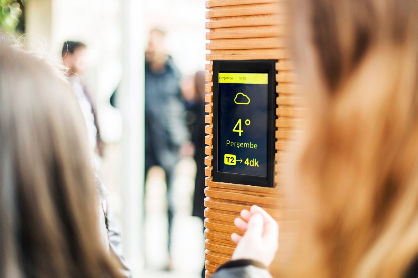 Transport information is provided via a 7-in outdoor LCD screen built into the Mito