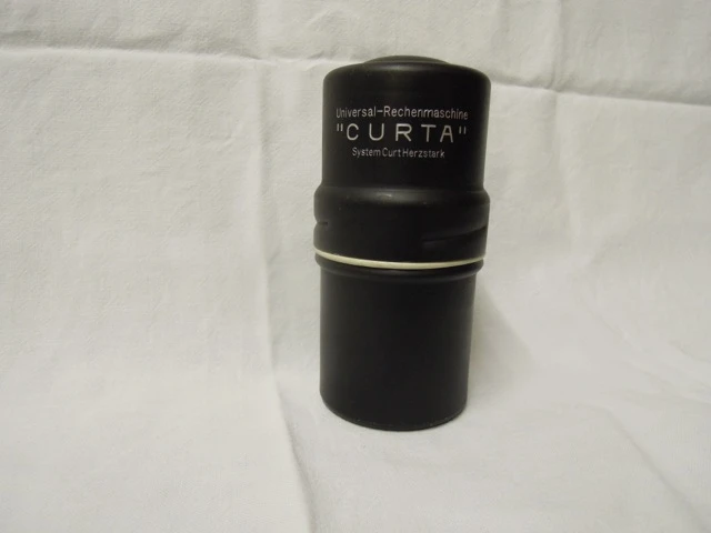 A Curta calculator case