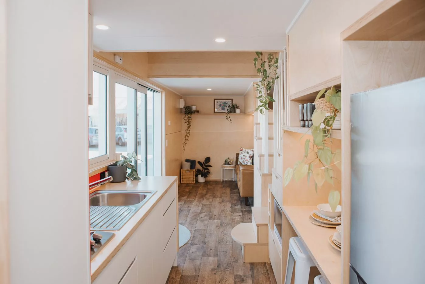 The Babbalucci's interior is finished in poplar core ply and looks quite light-filled throughout, thanks to the generous glazing