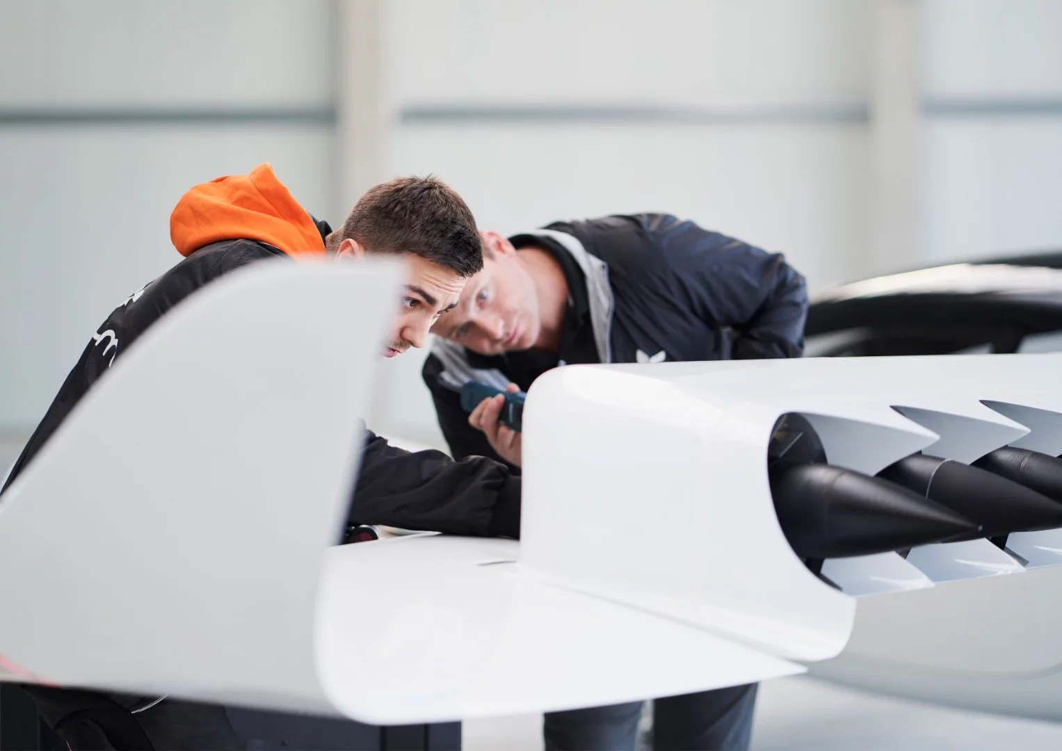 The Lilium team tinkers with its five-seater electric jet