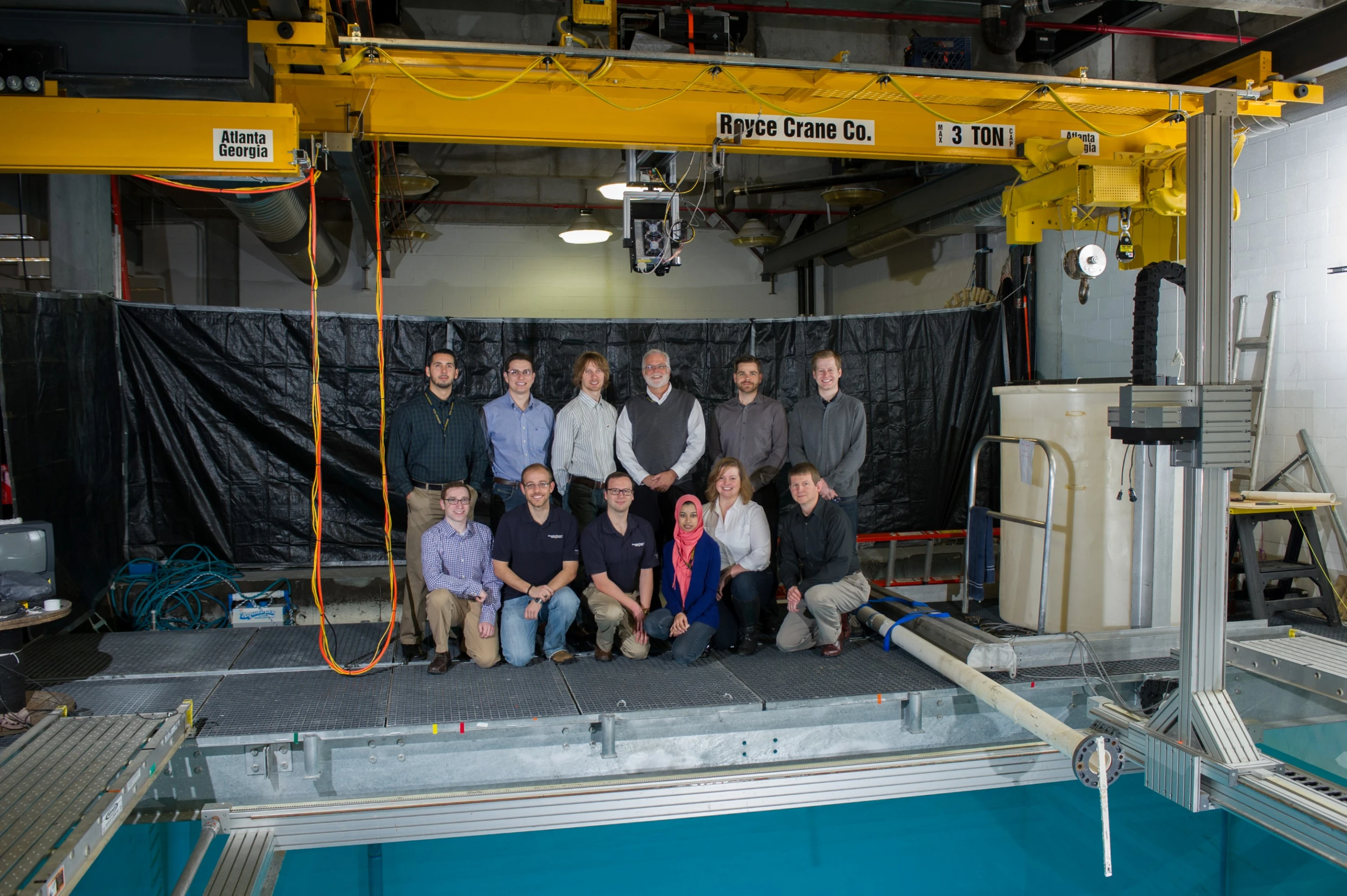 The research team, below the prototype (Photo: Georgia Tech)