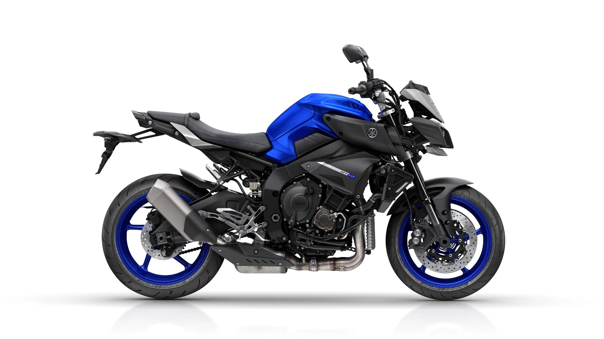 The Yamaha MT-10 in Race Blu color
