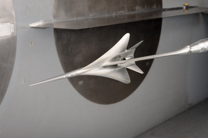 The Lockheed concept model undergoes wind tunnel tests (Image: NASA/Dominic Hart)