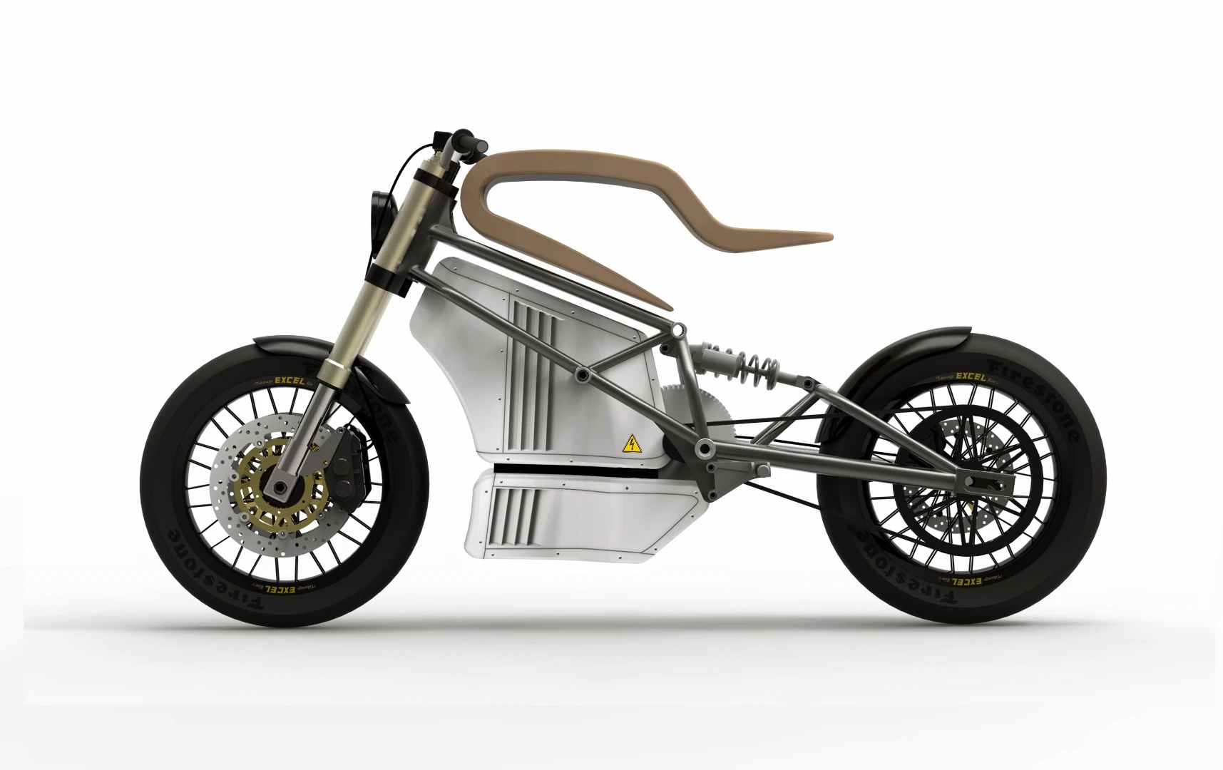 Martin Hulin's e-Raw electric motorcycle: early CAD render that became the final design