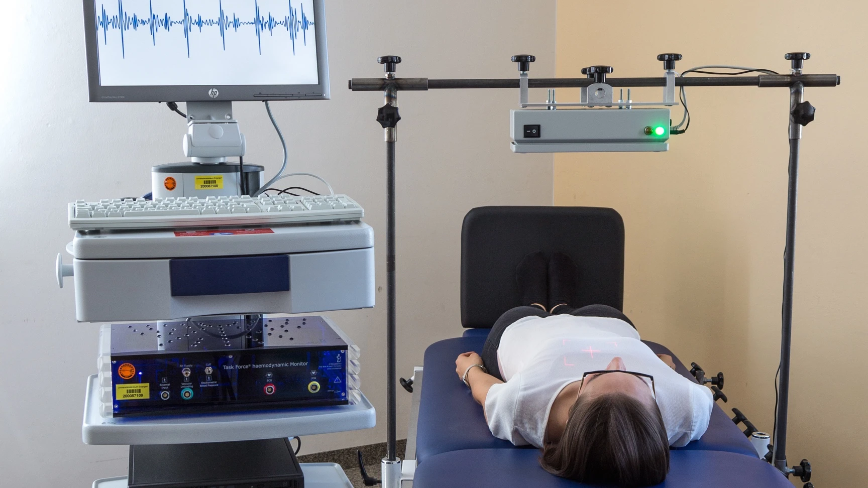 The radar-based heart-monitoring system in use