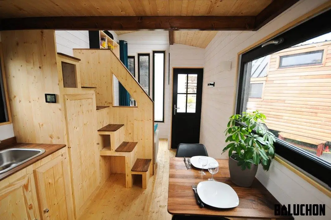 View of the kitchen and dining area