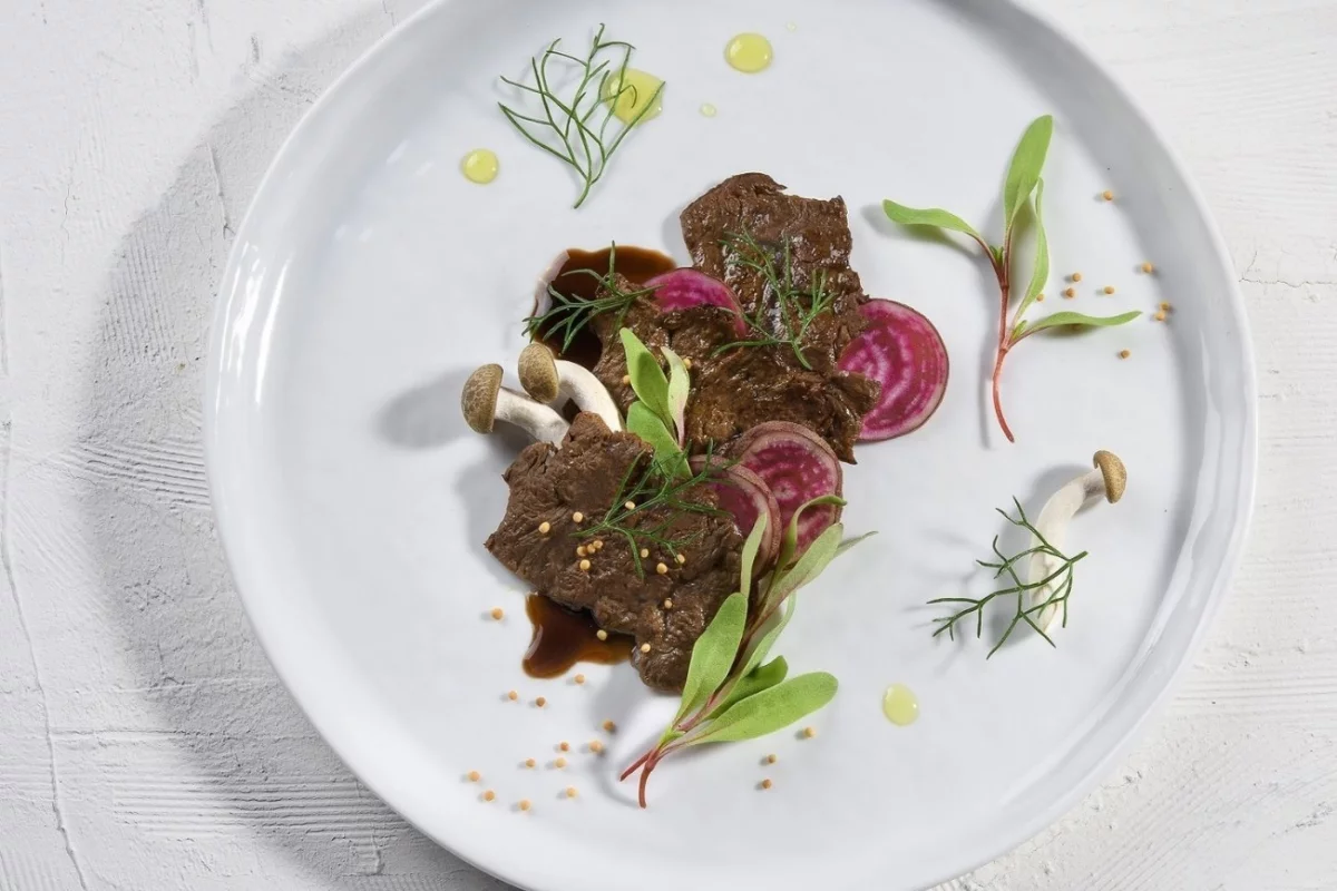 The world's first lab-grown steak takes about three weeks to grow from an initial cellular sample