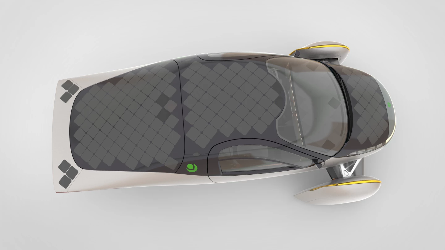 180 solar panels on nearly every horizontal surface combine for nearly 3 square meters of photovoltaic energy capture