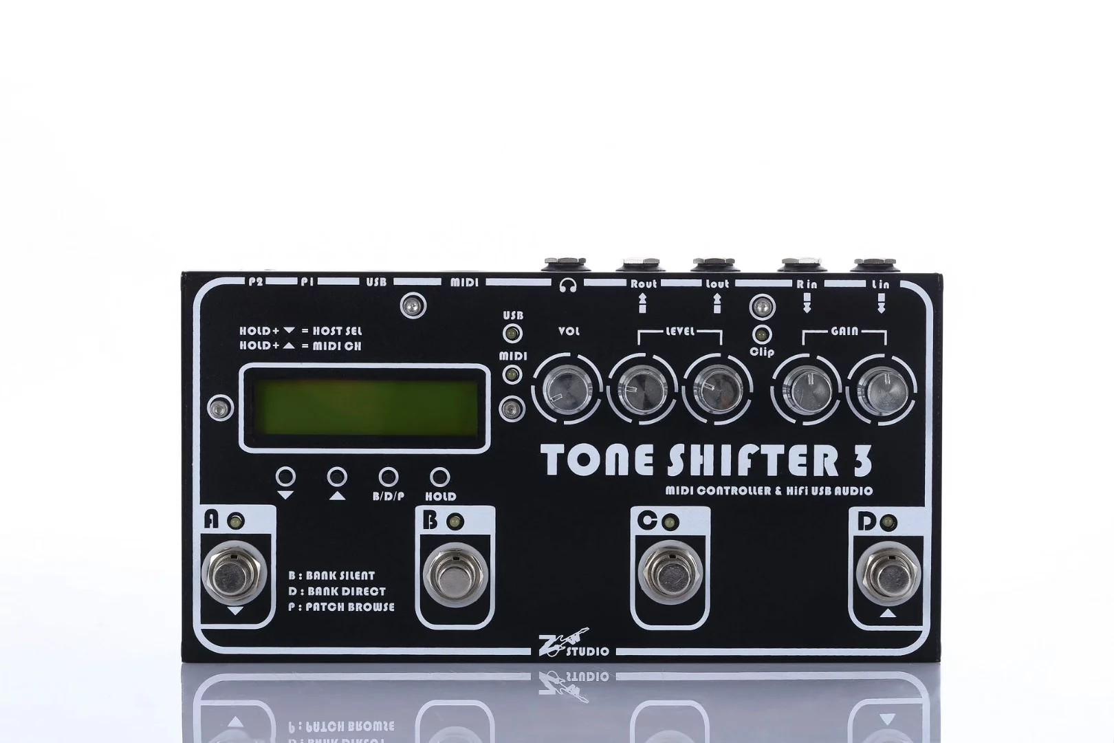 A backlit LCD display and LED status indicators provide a visual guide to modes and selections