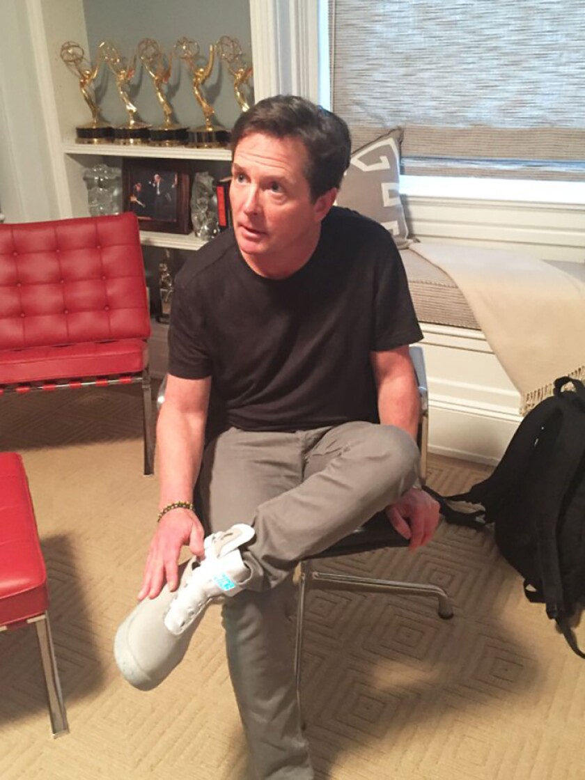 The sportswear giant has sent the very first pair of Nike Mag's power lace technology to Michael J. Fox