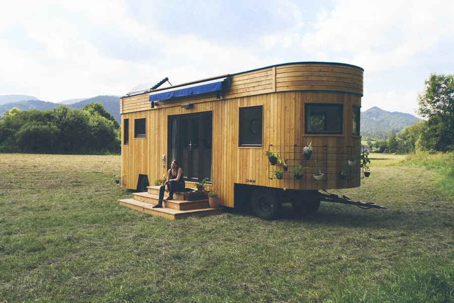 The Wohnwagon is built using natural and recycled materials