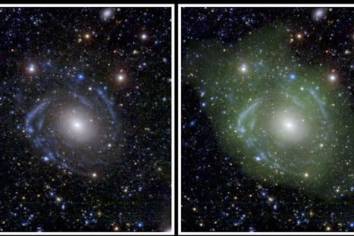 Astronomers observed spiral arms and low-density hydrogen gas surrounding the galaxy known as UGC 1382