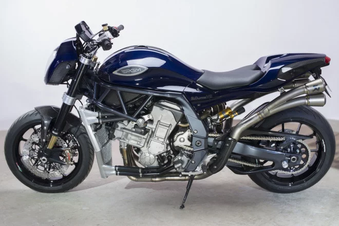 PGM V8 motorcycle: left view studio