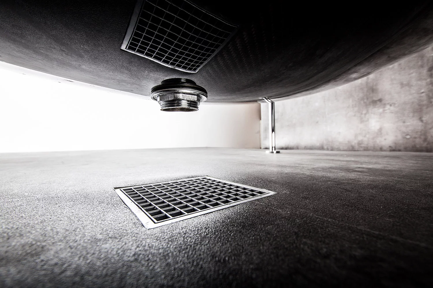 The Vessel has been designed specifically for a wet room, so ideally it would need a space for its 2.7 x 0.8 m (8.9 x 2.6 ft) frame to fit directly over a floor drain