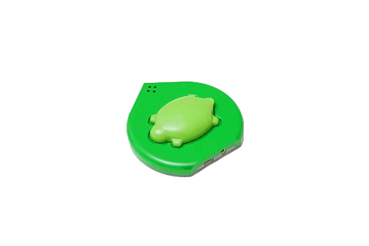 The smart turtle resting on the lilypad station after job well done