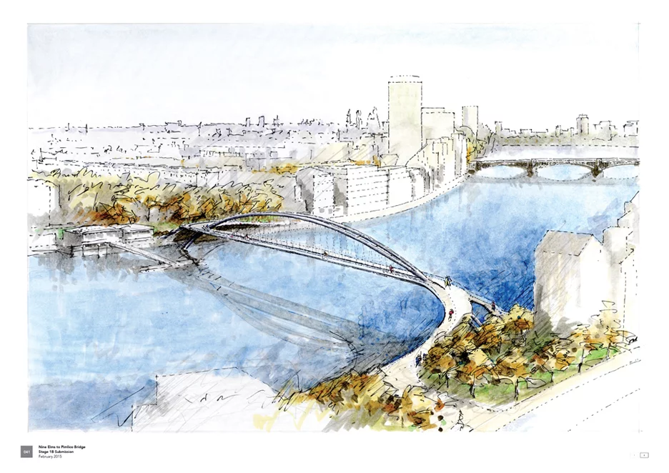 This design takes the form of an elongated "S" shape (Image: NEP Bridge Competition)