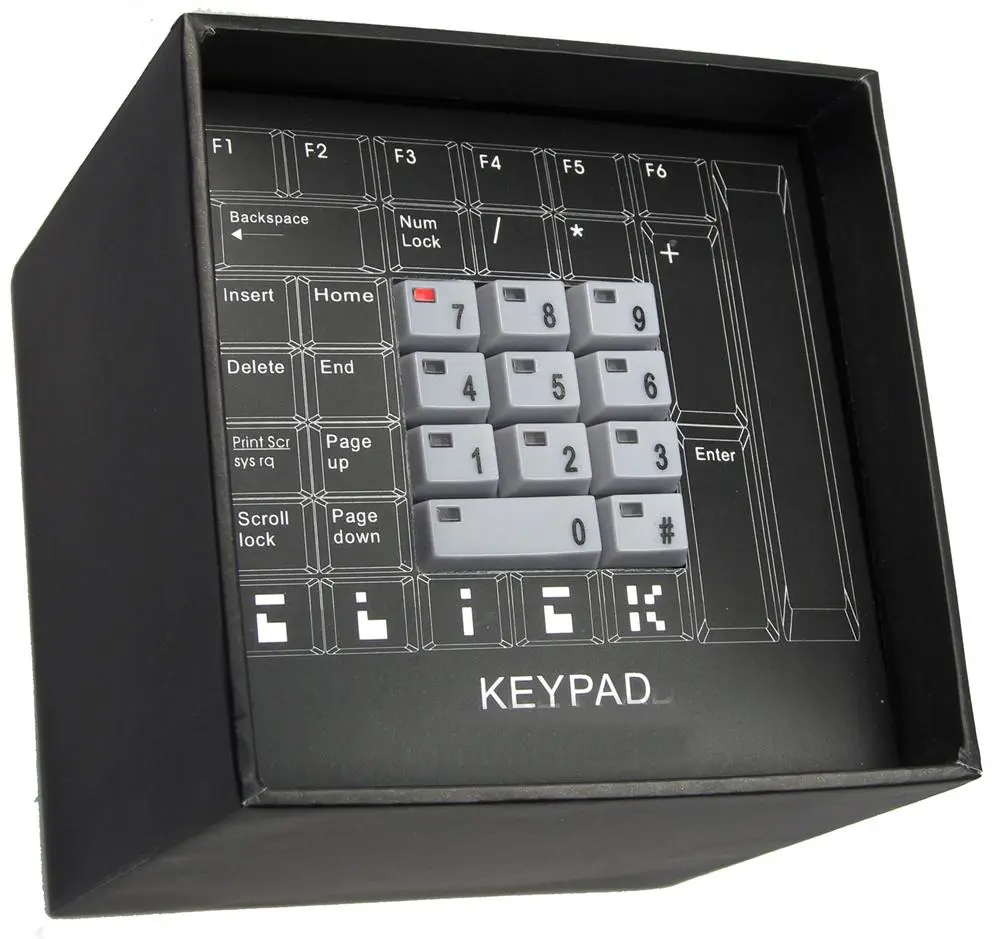 The face of the watch features a keypad like you might find on your computer