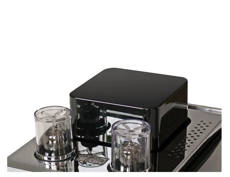 The Dynavox Hybrid amplifier with ECC 83 vacuum tubes, the heart of the beast