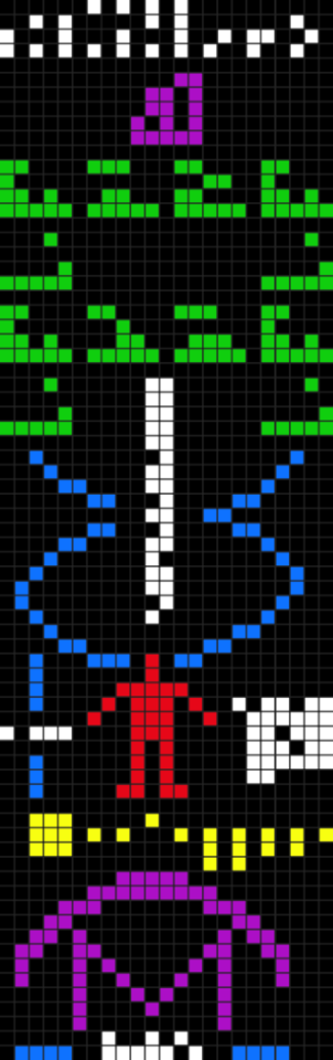 The Arecibo Message with color added